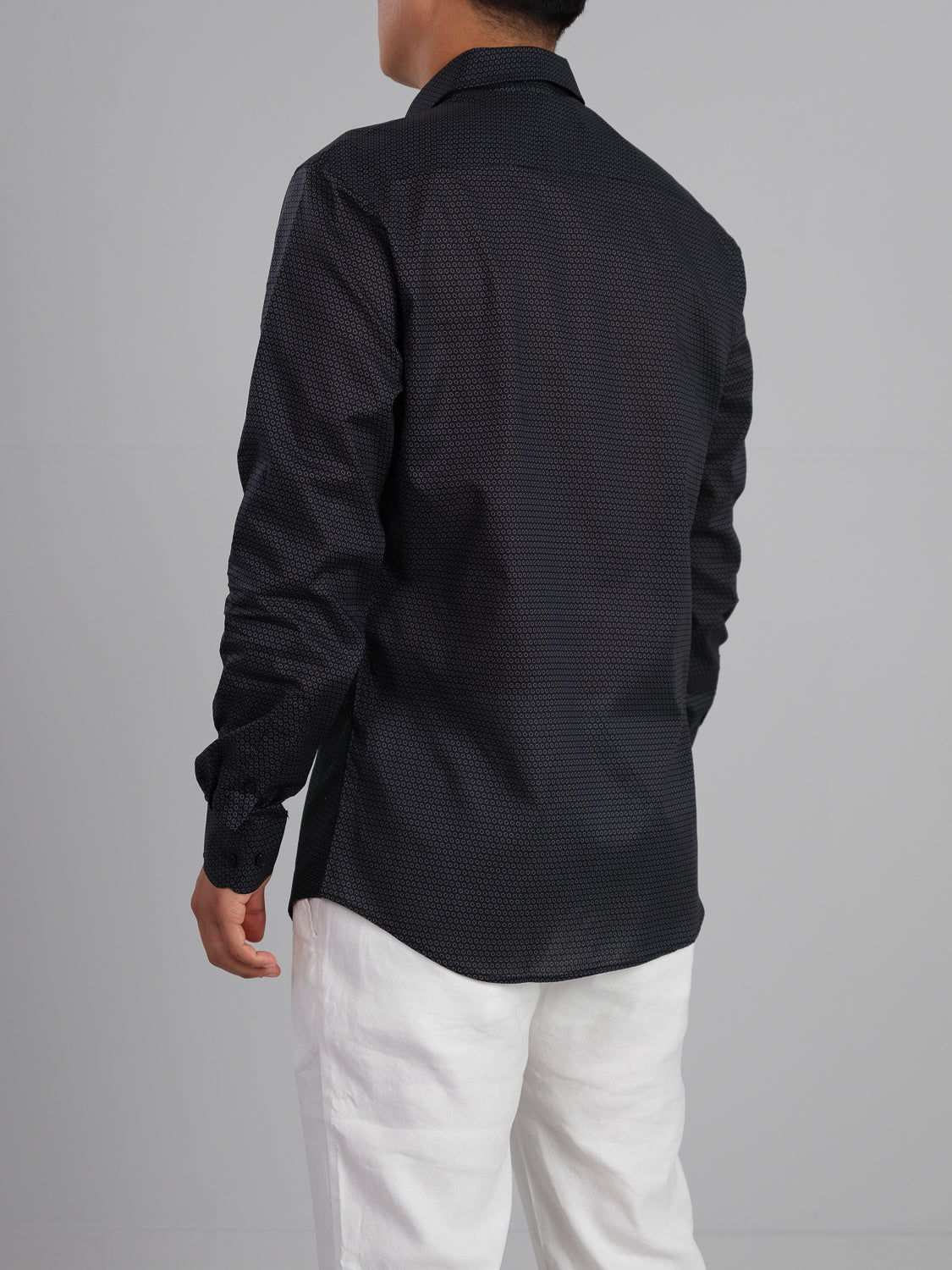 Gifu Noir Long Sleeve Cotton Printed Shirt