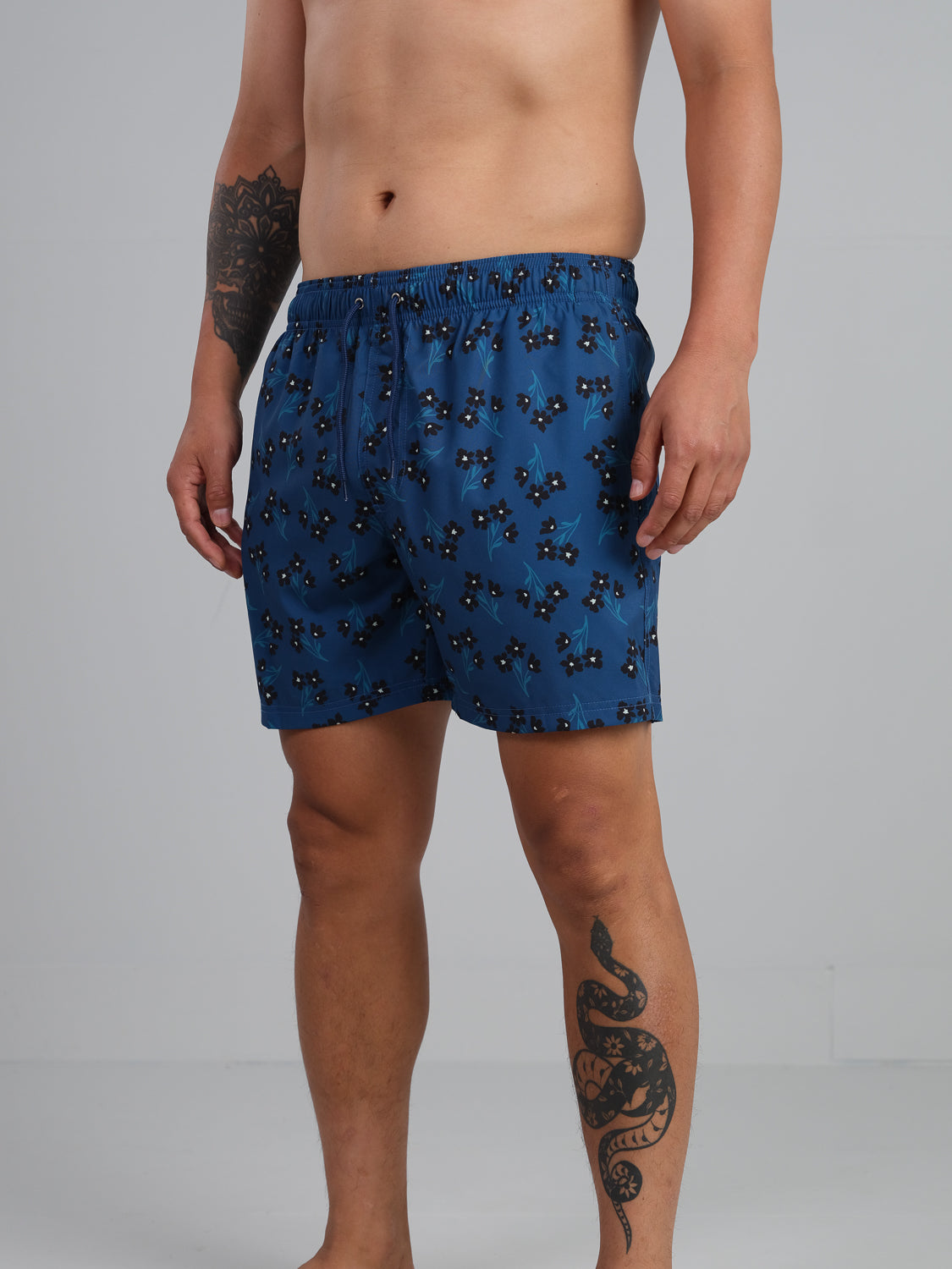 Daffodil Floral Printed Swim Trunk with Fast Dry and Stretch