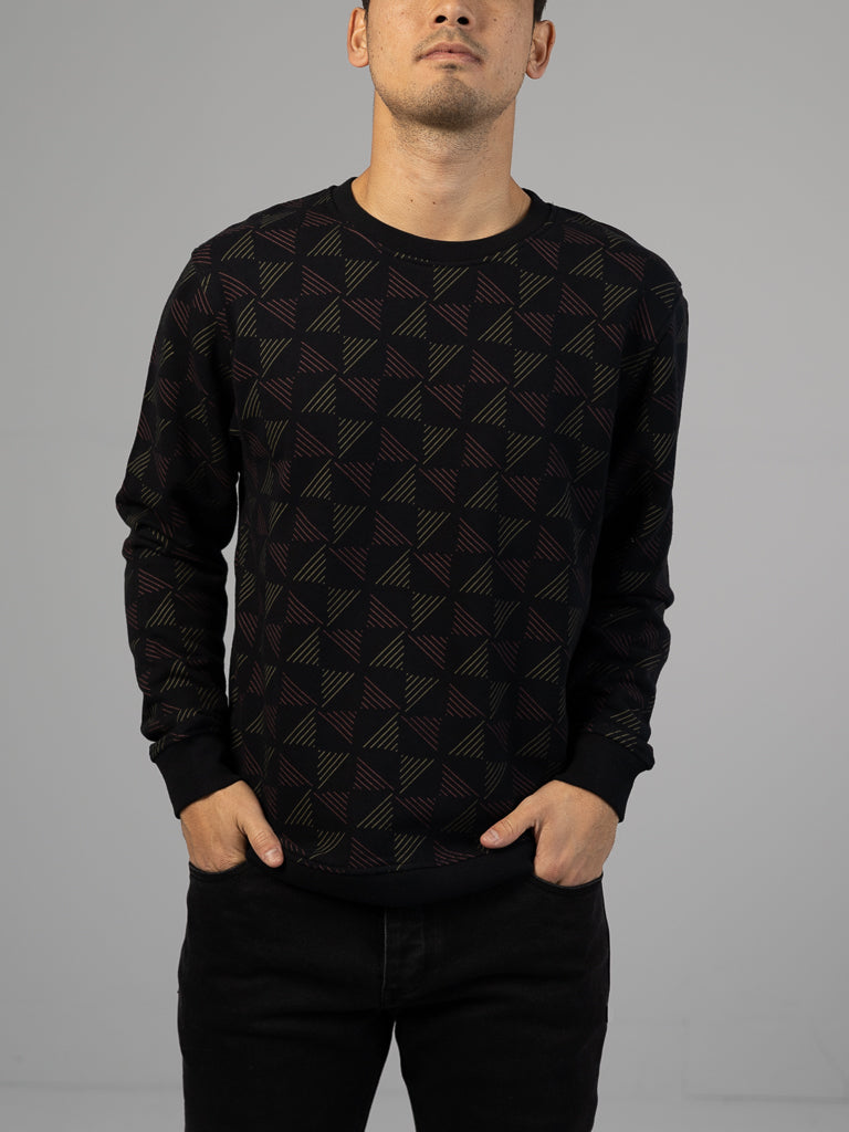 Dreamlines Geometric Line Print Long Sleeve Sweatshirt