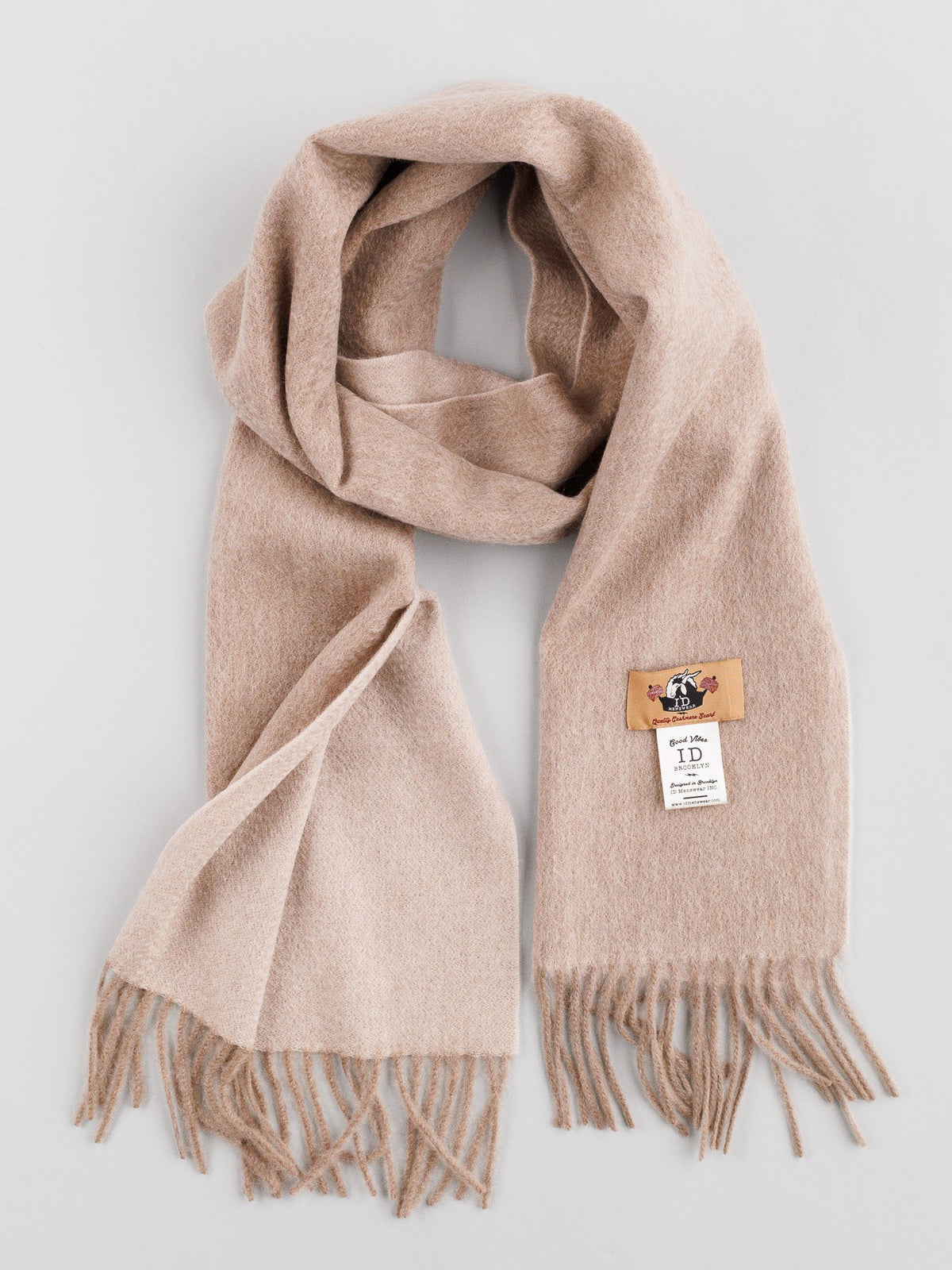 Cashmere Two Tone Scarf with Self-Fringed Ends