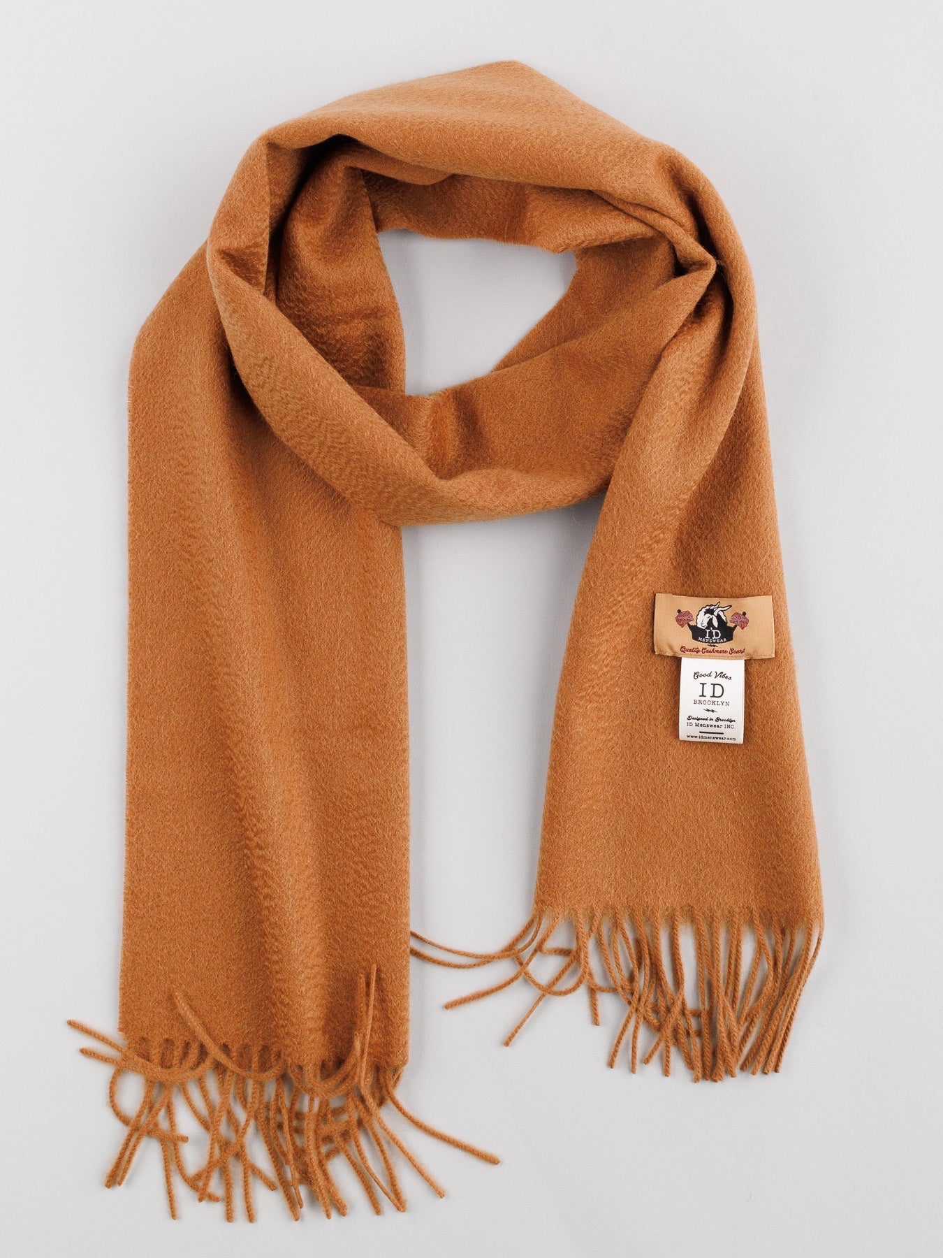 Cashmere Scarf with Self-Fringed Ends