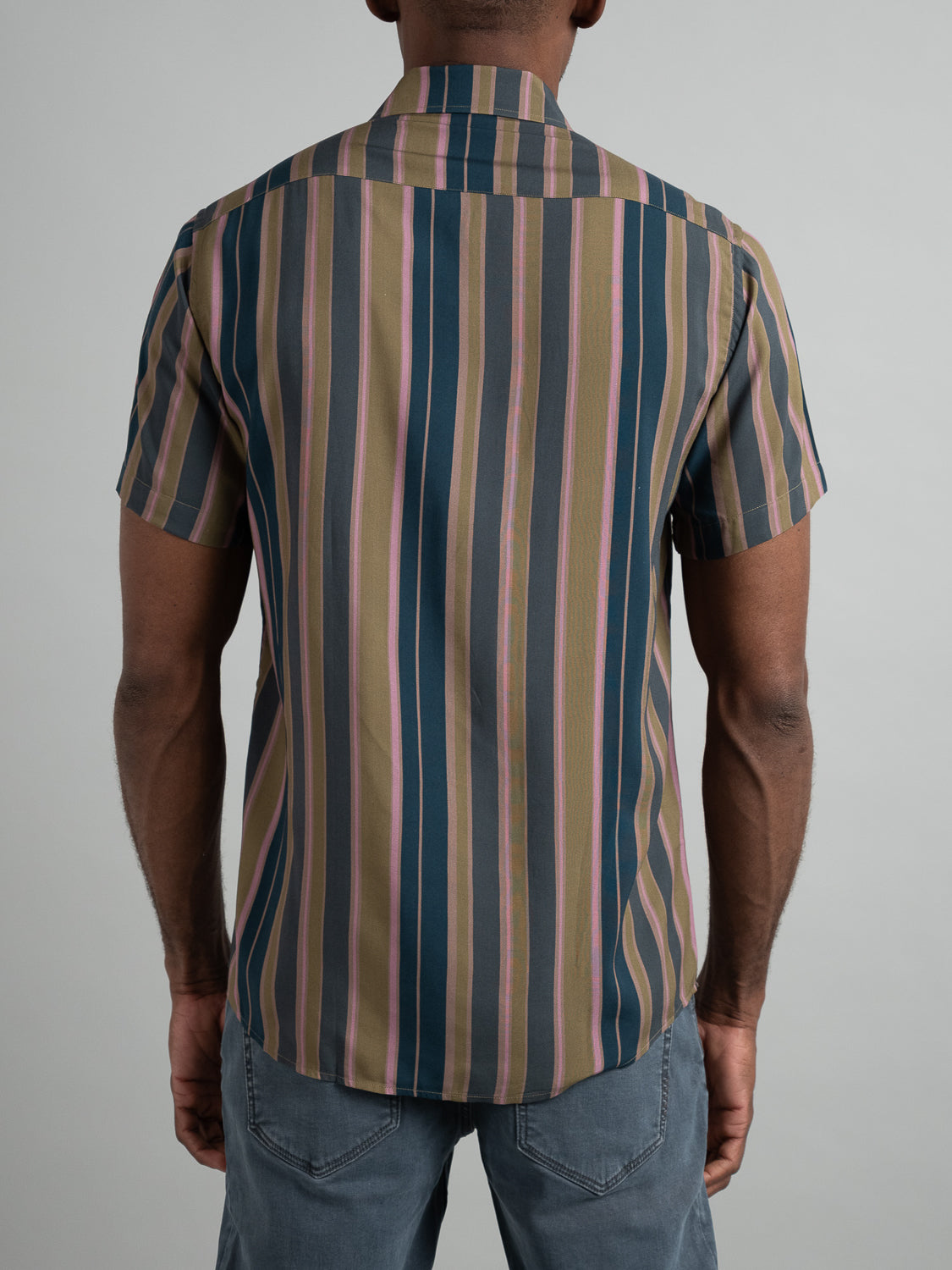 Ace Short Sleeve Rayon Printed Stripe Shirt