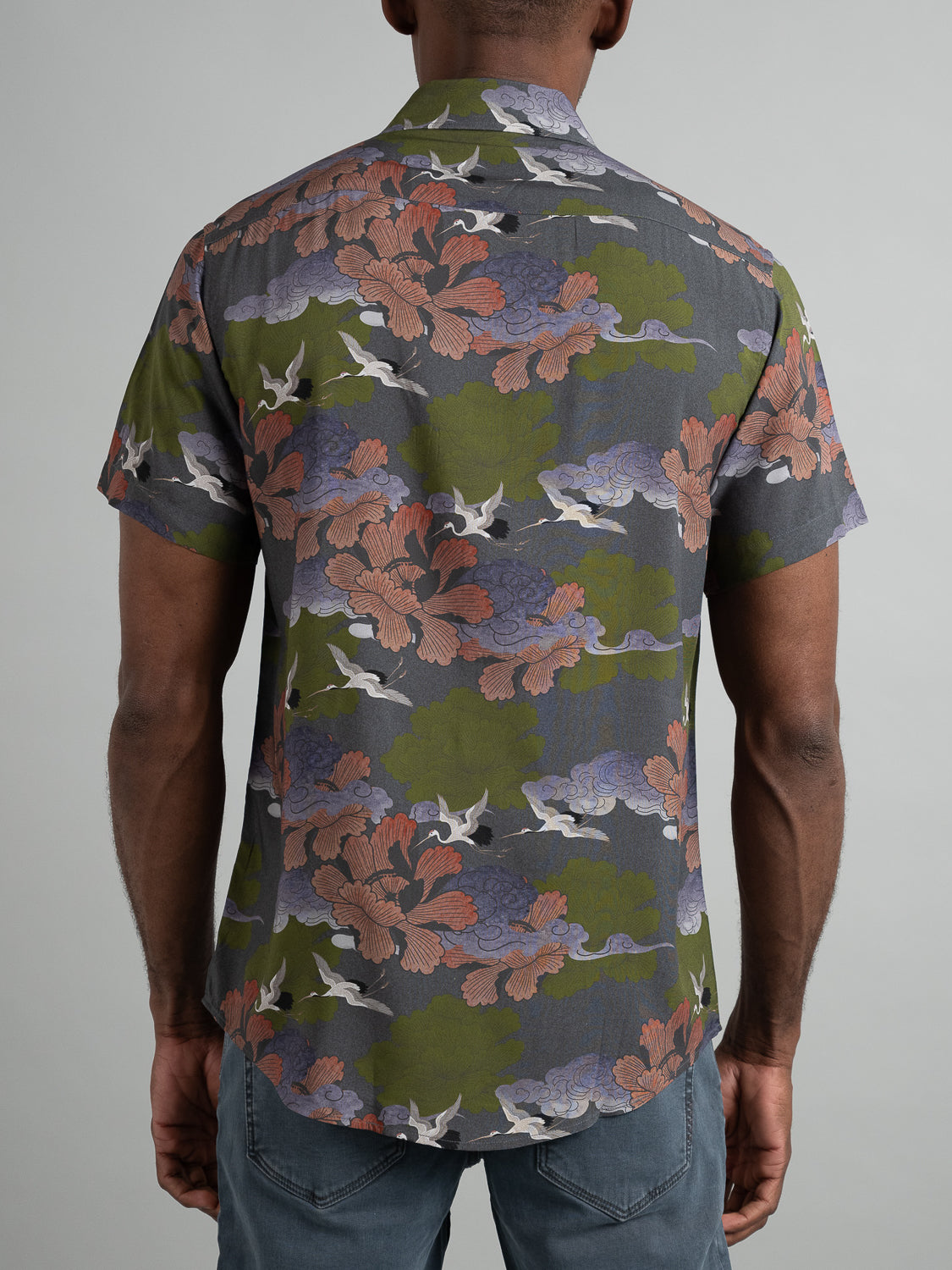 Crane Short Sleeve Printed Rayon Shirt