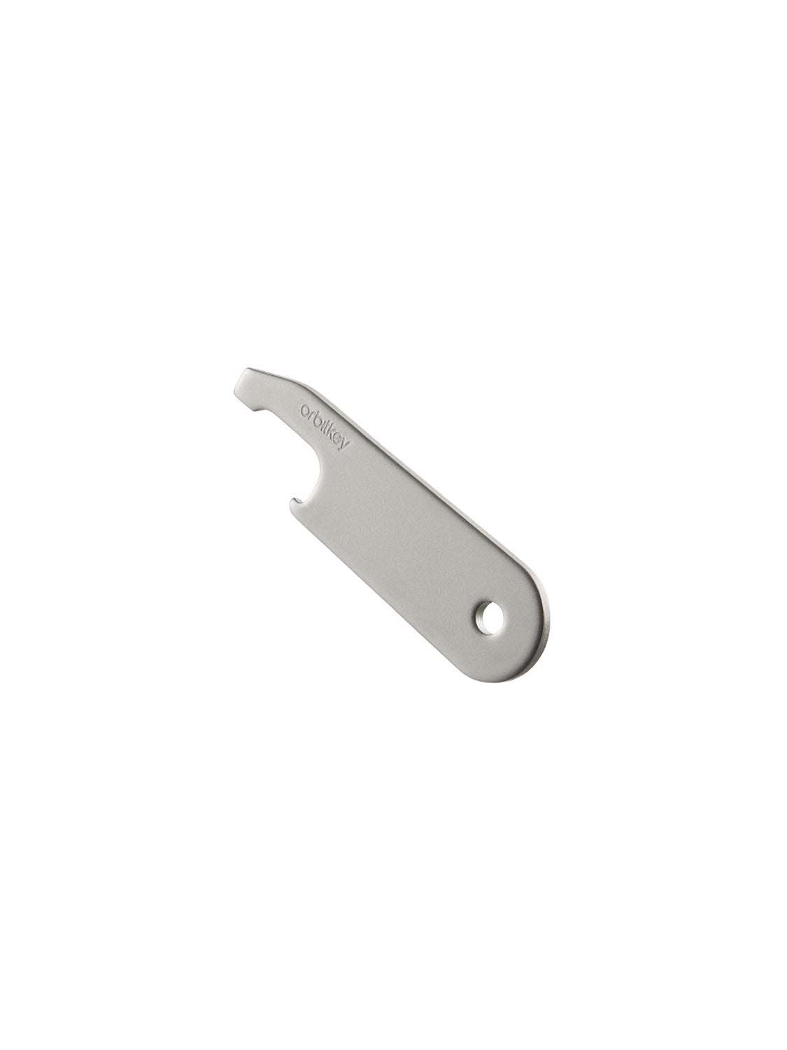 The Orbitkey Stainless Steel Bottle Opener by Orbitkeys is durable and slim, featuring a minimalist flat design with a hole at one end. The engraved word Ordinary enhances its sophistication as a bar essential.