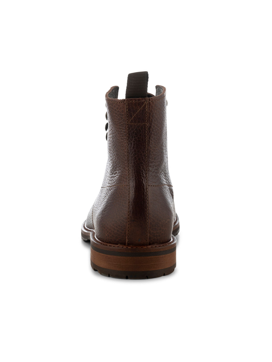 Featuring a textured brown leather finish, the York Lace Up Leather Boot by Shoe The Bear is handcrafted in Portugal. It boasts a black pull tab, brown sole with slight heel, and showcases LWG-certified leather quality.