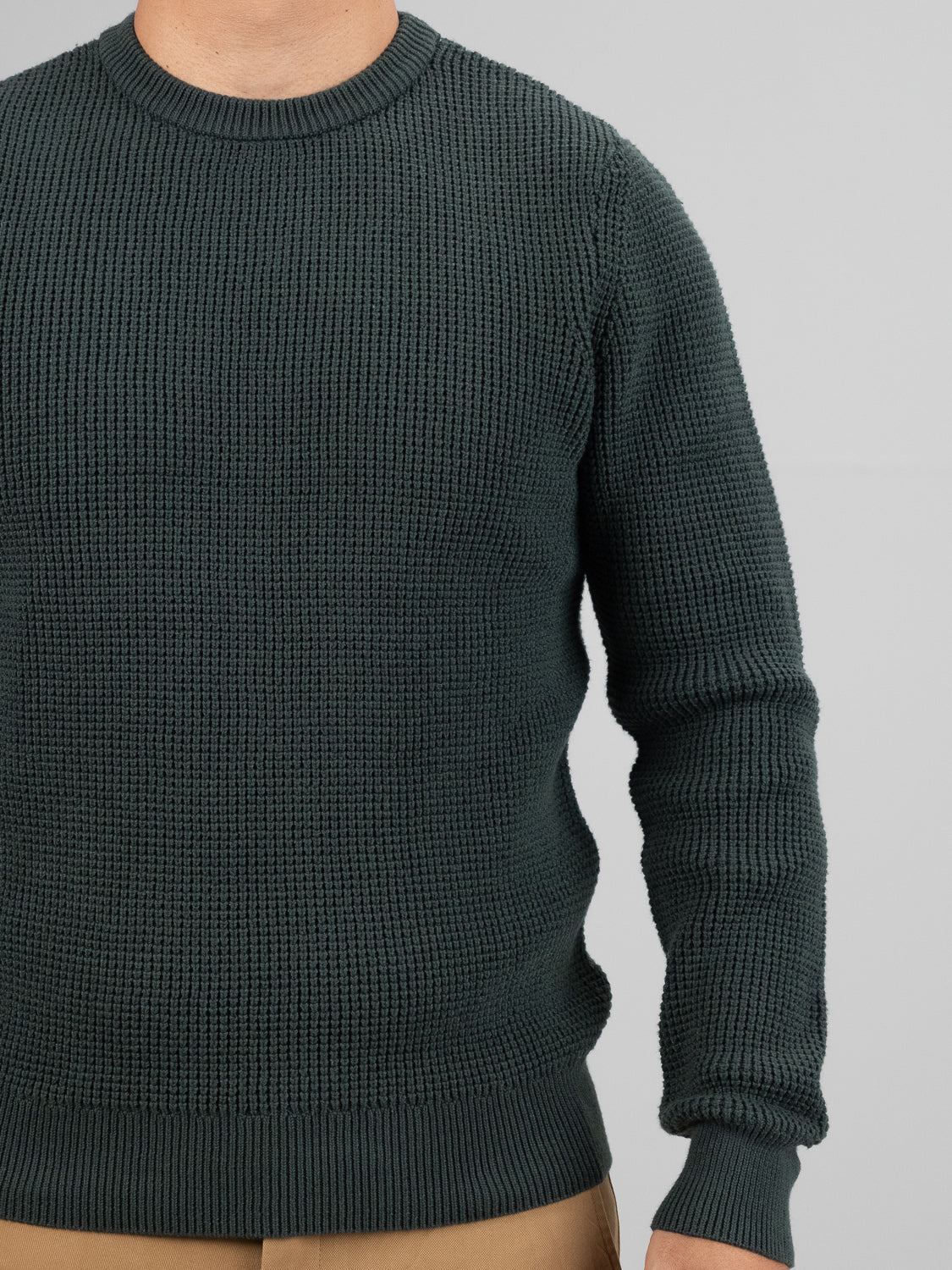 Ragnar Classic Waffle Knit Crew Neck Sweater - ID Menswear