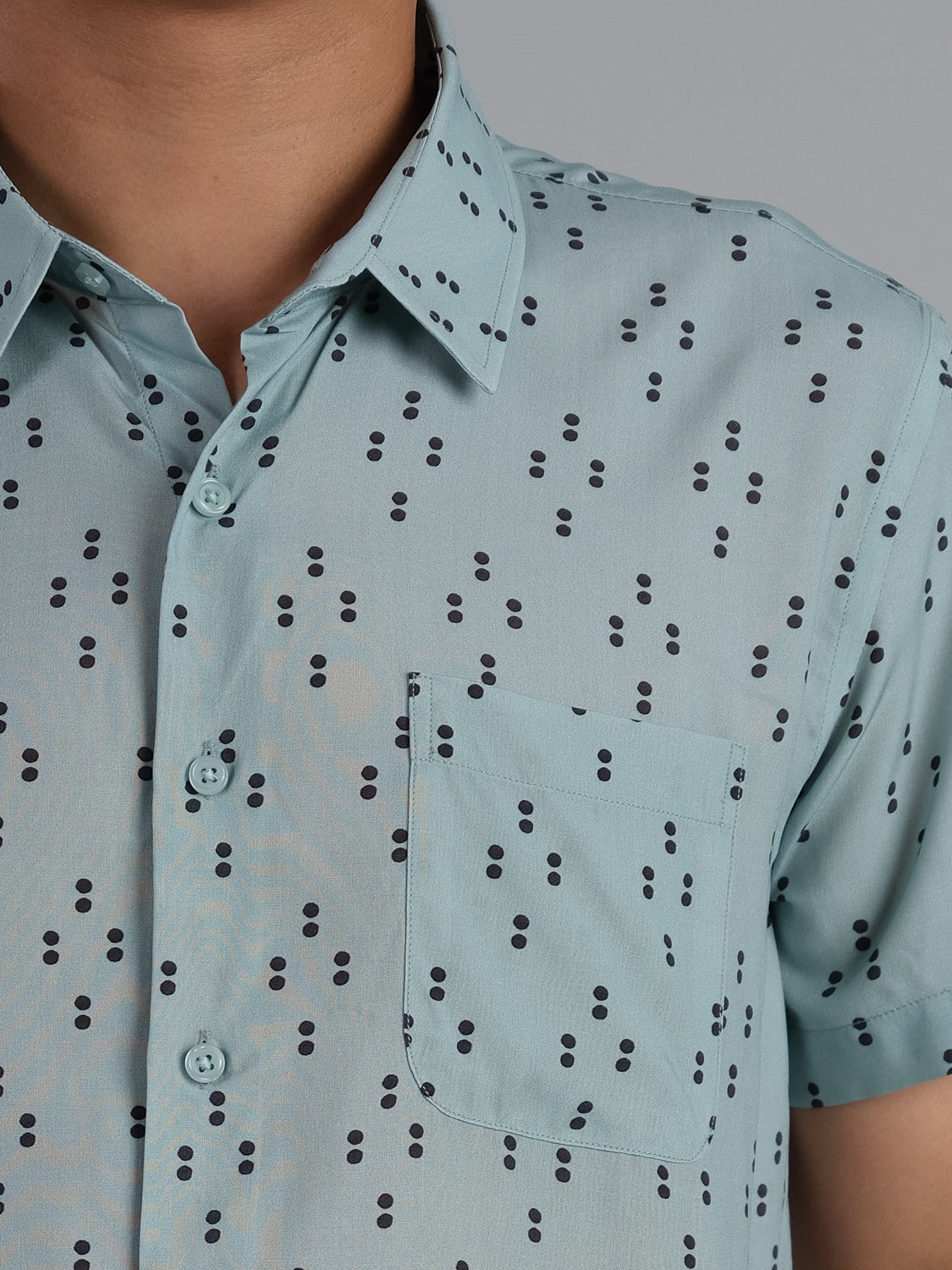 Polka Short Sleeve Printed Rayon Shirt