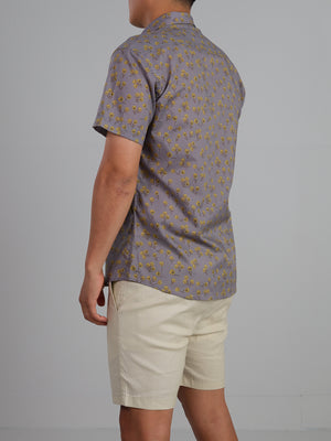 Pansies - Short sleeve 100% cotton printed shirt
