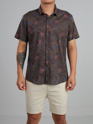 Meadow - Short sleeve 100% cotton printed shirt