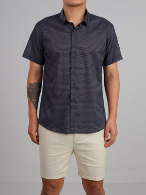 Cross -  Short sleeve 100% cotton printed shirt