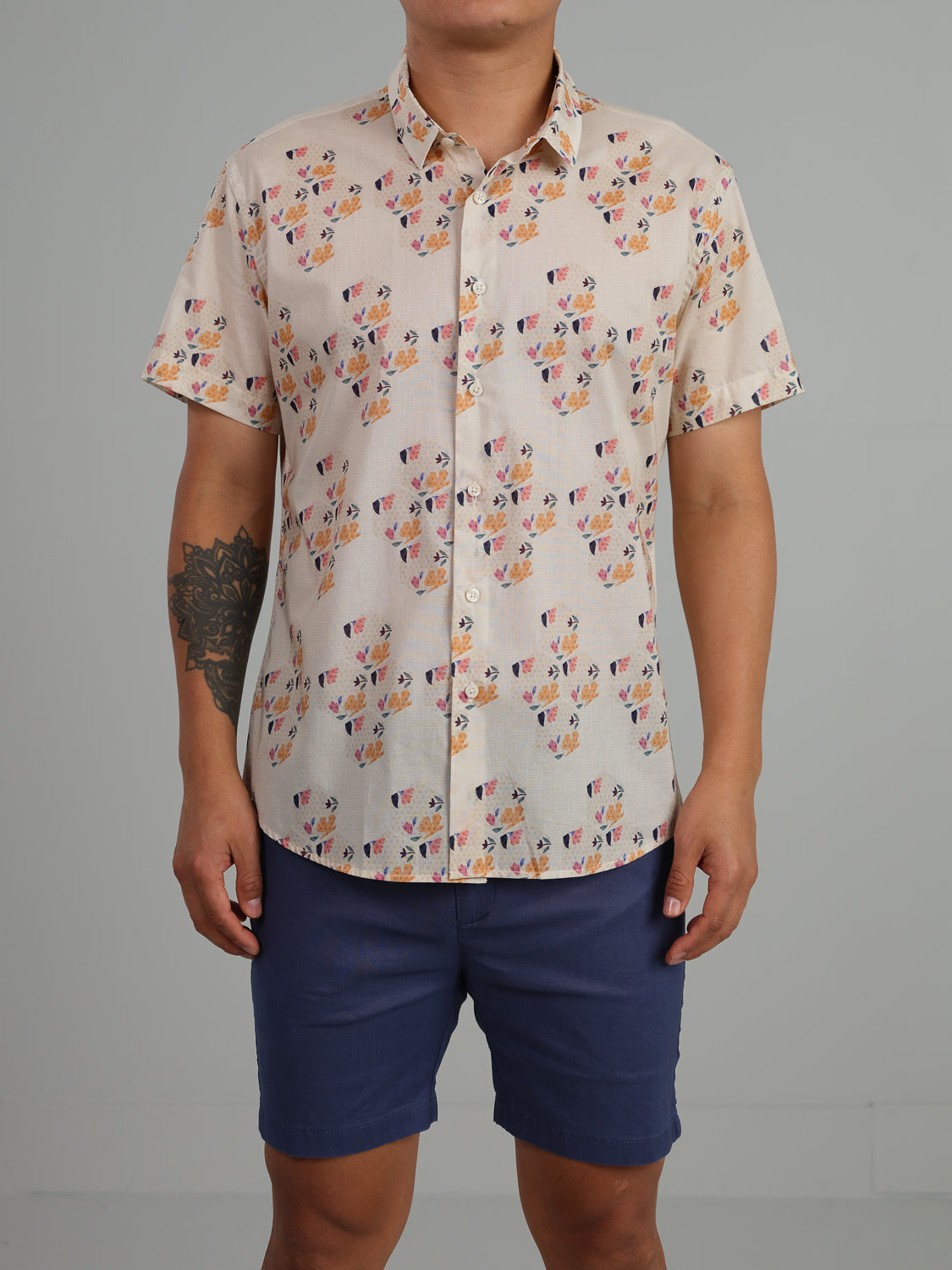 Osaka - Short sleeve 100% printed cotton shirt