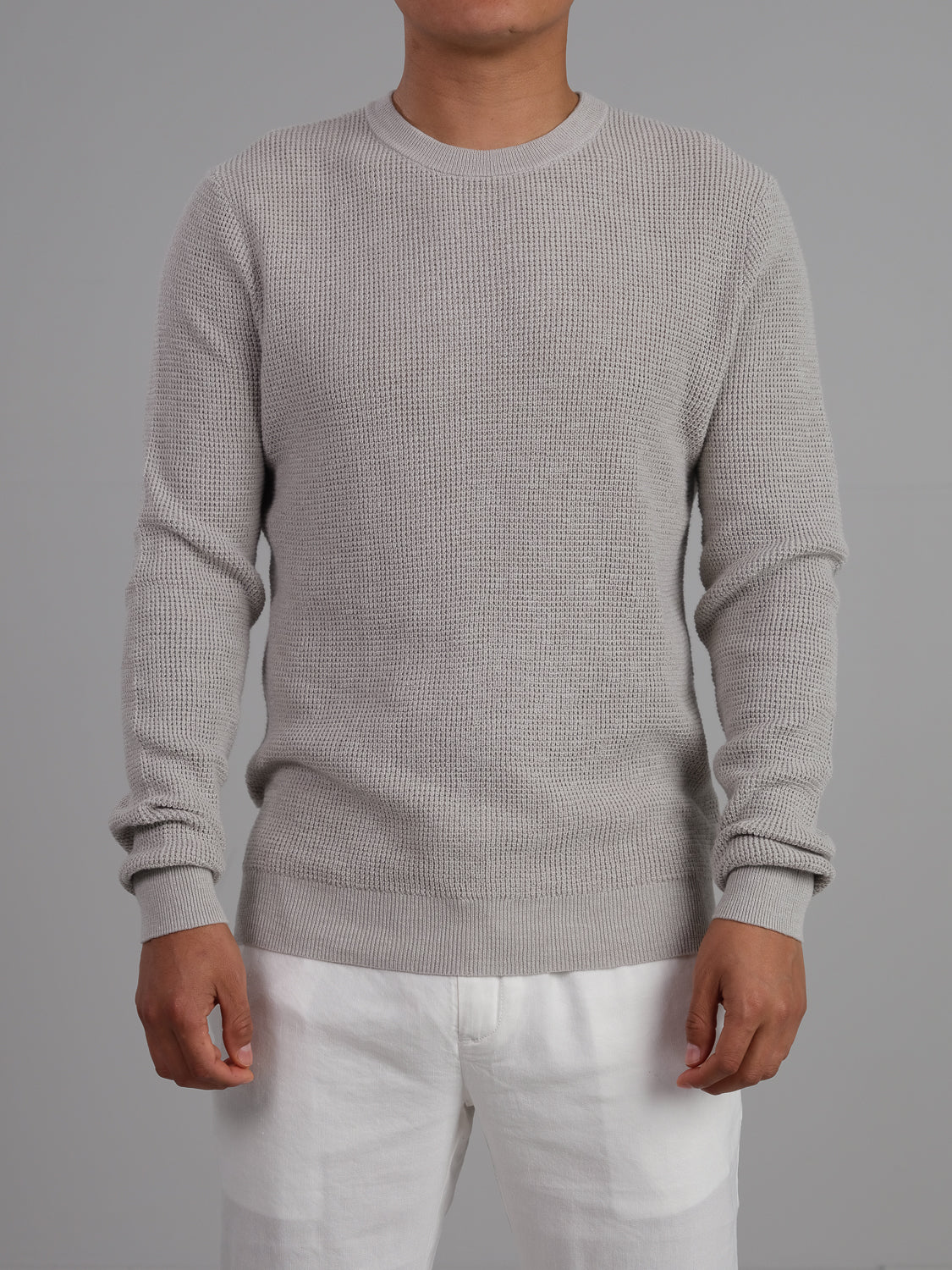 Ragnar Classic Waffle Knit Crew Neck Sweater - ID Menswear