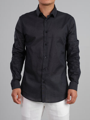 Gifu Noir - Long sleeve 100% cotton printed shirt