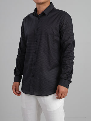 Gifu Noir - Long sleeve 100% cotton printed shirt