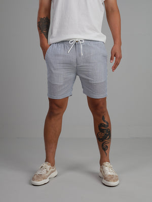 Topdraw - Seersucker drawstring shorts
