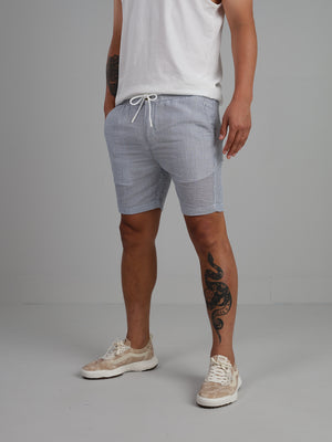 Topdraw - Seersucker drawstring shorts