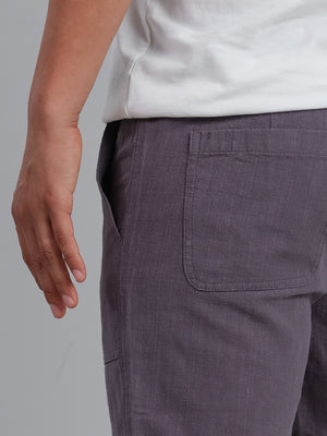 Marine - Linen blend drawstring shorts
