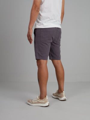 Marine - Linen blend drawstring shorts