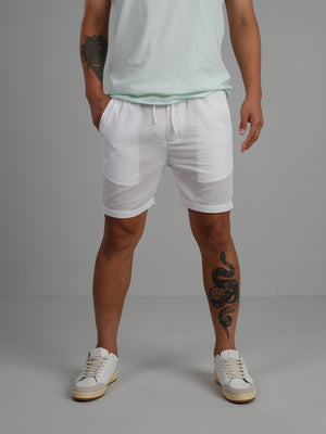 Topdraw - Seersucker drawstring shorts