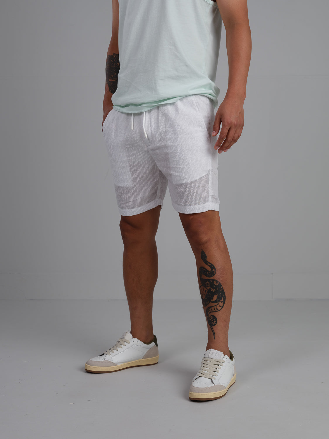 Topdraw Seersucker Drawstring Shorts