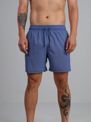 Waves - Printed waves swim trunk with fast dry and stretch