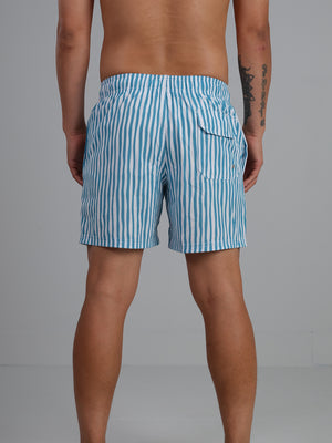 Aqua Lines - Striped swim trunk with fast dry and stretch