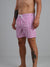 Magenta Lines Striped Swim Trunk with Fast Dry and Stretch