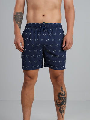 Coconut Trees - Printed swim trunk with fast dry and stretch