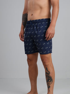 Coconut Trees - Printed swim trunk with fast dry and stretch