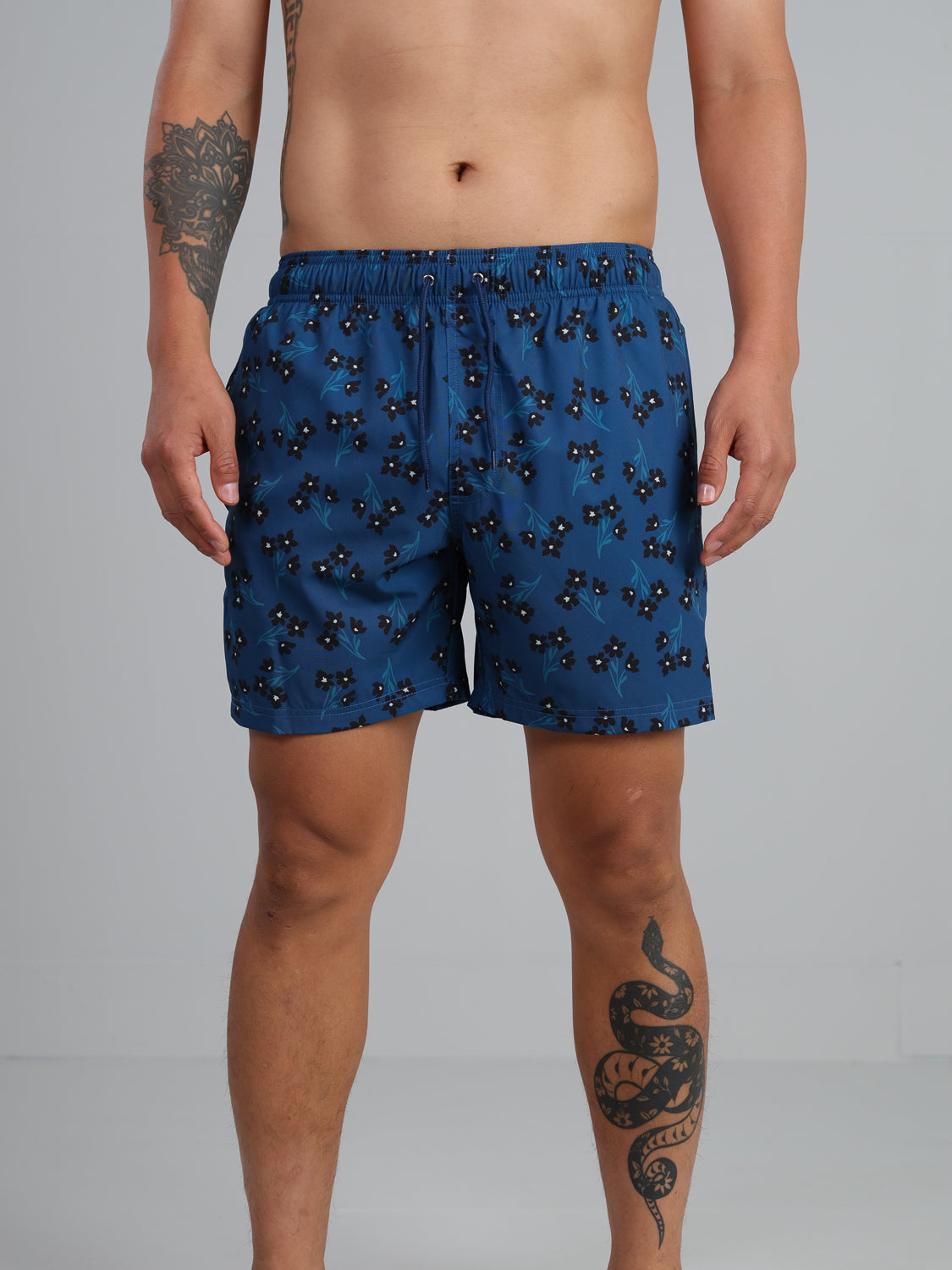 Daffodil Floral Printed Swim Trunk with Fast Dry and Stretch