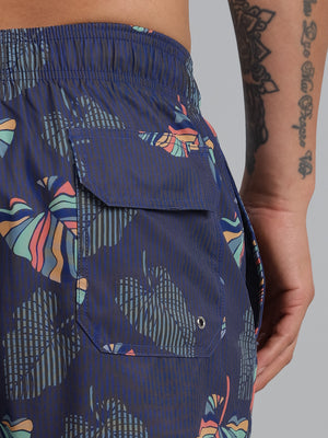 Palm - Printed swim trunk with fast dry and stretch