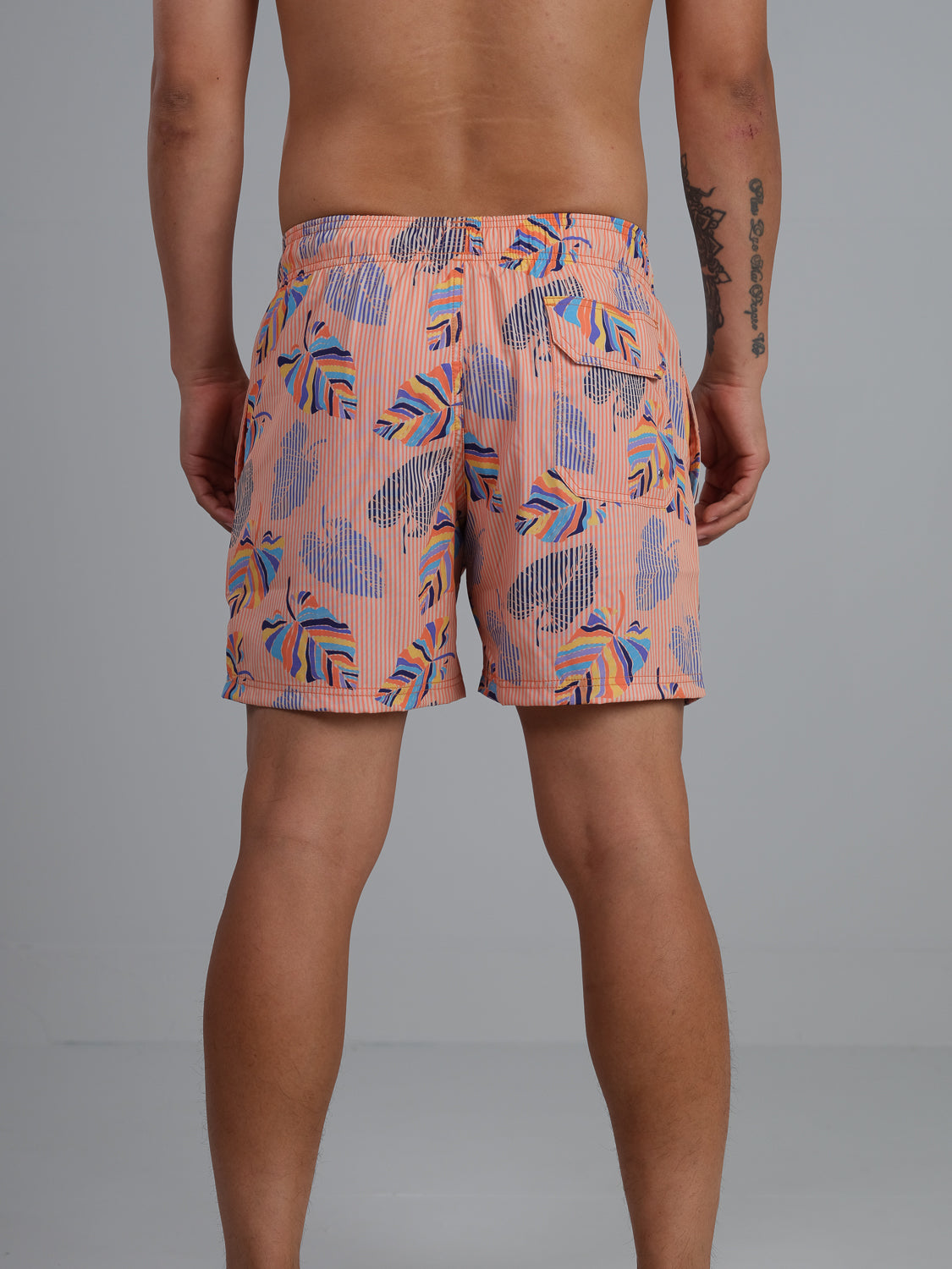 Palm Printed Swim Trunk with Fast Dry and Stretch