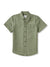 The Katin Alan Solid Shirt by Katin is a light olive green short-sleeve button-up, featuring a single chest pocket and crafted from premium materials, shown laid flat on a white background for a versatile look.