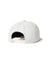 The Katin Cast Off Hat by Katin is a white 5-panel cap with a curved brim and adjustable snapback closure, shown from the back. The inside of the hat and part of the brim are also visible.