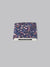 A folded Liberty™ Donna Pocket Square by ID Menswear, crafted from Tana Lawn cotton with a dark blue floral pattern, rests partially over a POCKET SQUARES box on a plain light gray background.