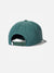 The Katin Easy Emblem Hat, shown from the back on a white background, is a teal green nylon baseball cap featuring a Snapback closure and a small white tag on the left side.