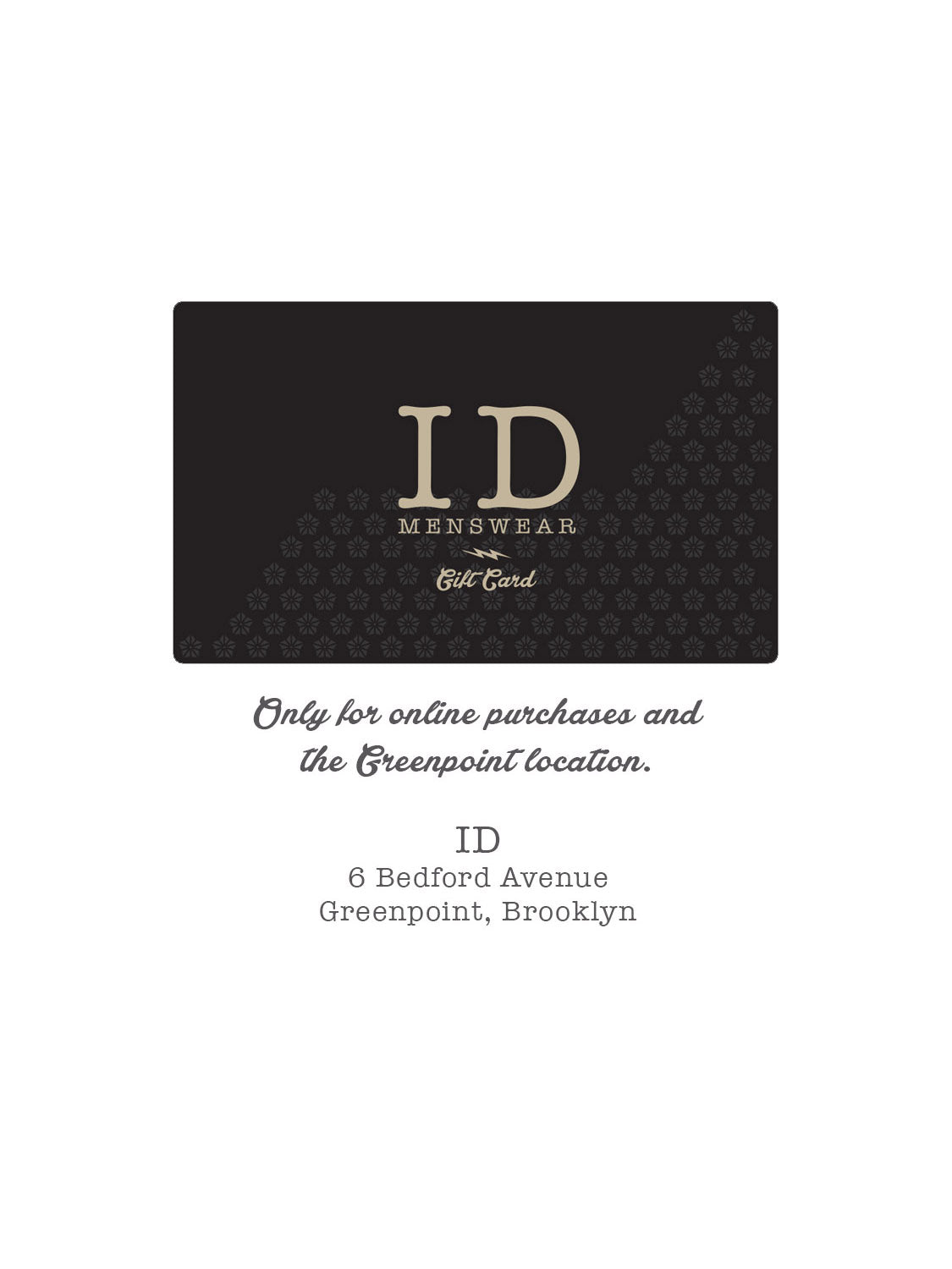 ID Menswear Digital Gift Cards