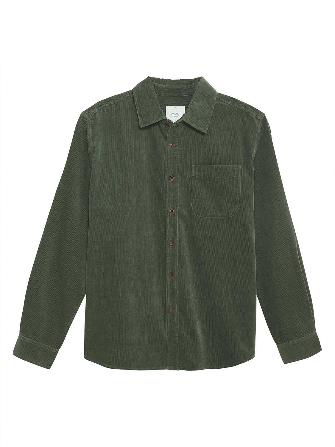 Discover the Katin Granada Shirt, an olive green corduroy button-up made from soft cotton. Featuring long sleeves and a single chest pocket, its perfect for your fall collection.