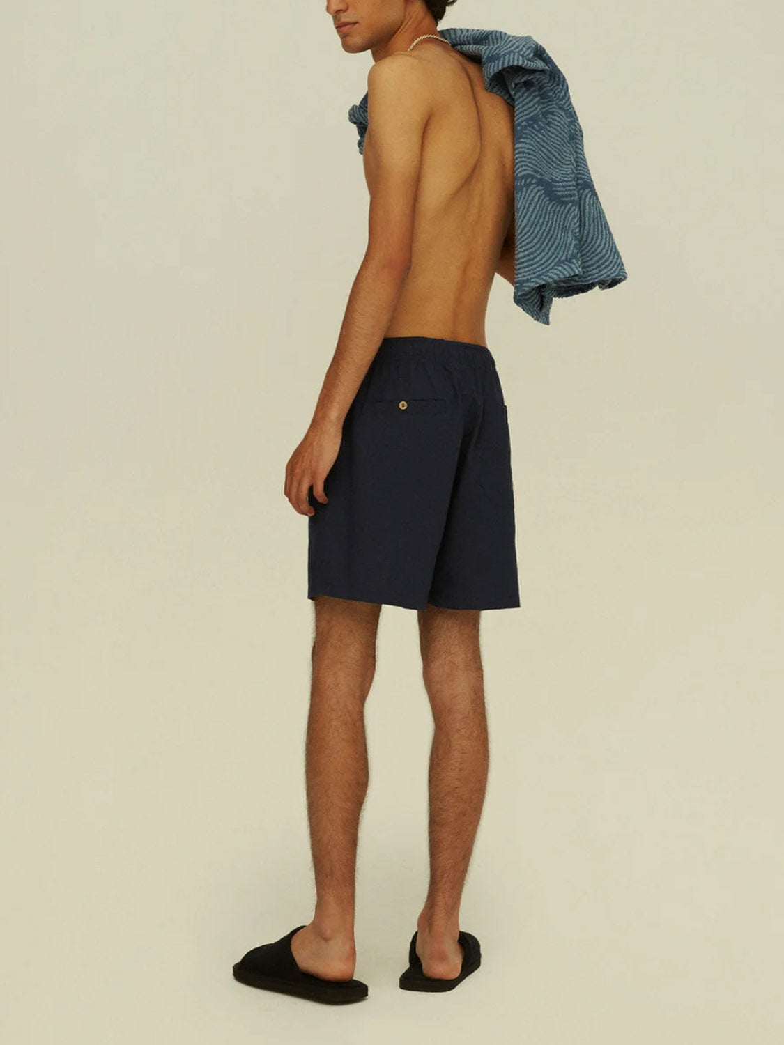 OAS Linen Shorts With Coated Drawstring