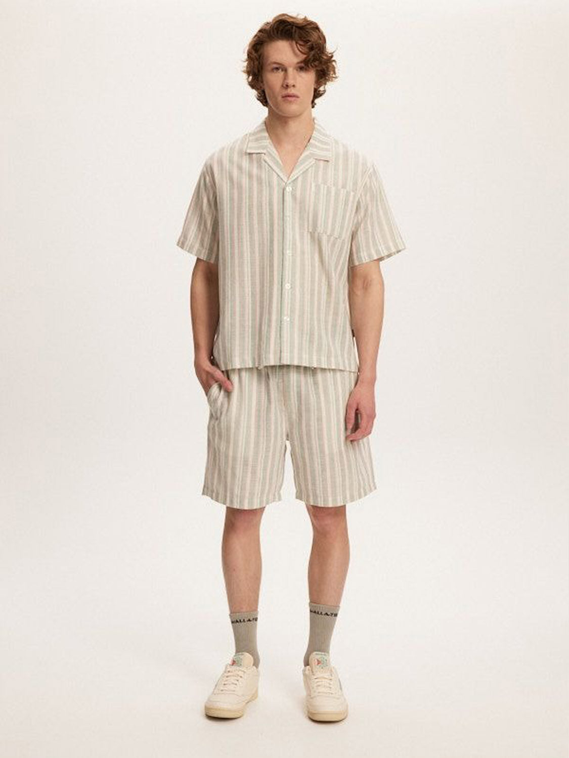 Kuwalla Linen Stripe Short Sleeve Shirt