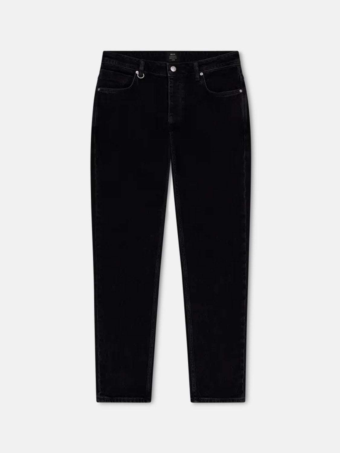 A pair of Neuw Lou Straight Dune jeans with a relaxed silhouette, classic five-pocket design, button closure, and belt loops, laid flat on a white background.