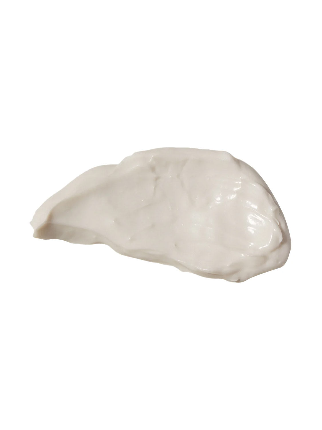 A smear of Baxter Oil Free Moisturizer, a thick white hydrating facial cream with a smooth, glossy texture, is displayed on a plain white background.