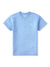 The Katin K-Palm Embroidered Tee by Katin is a light blue, short-sleeve crew neck made from soft organic cotton, featuring a small white palm tree logo embroidered on the left chest and shown on a plain white background.