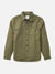 The Katin Twiller Flannel Button Down Shirt is an olive green, long-sleeved, collared cotton flannel with a single chest pocket, shown against a white background.