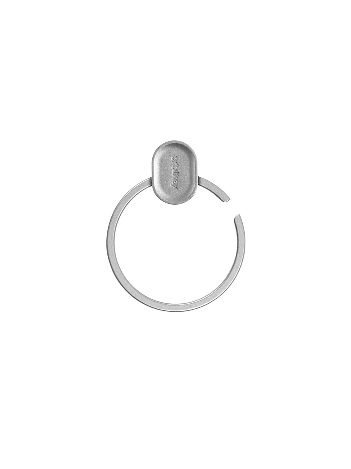 The Orbitkeys Key Ring V2 is a silver stainless steel keyring with a small oval attachment engraved with "Orbitkey", shown on a white background.