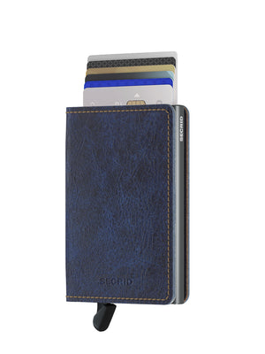 Slim wallet - Indigo 5 Titanium leather