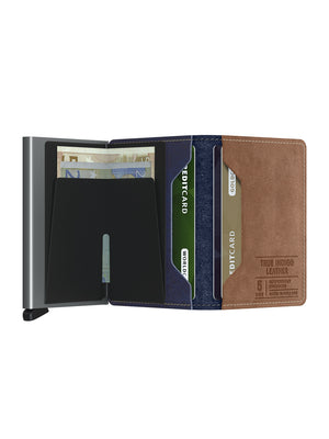 Slim wallet - Indigo 5 Titanium leather