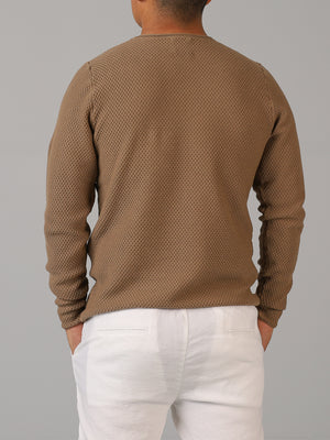 Westin - Honeycomb knit cotton long-sleeve sweater