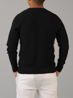 Westin - Honeycomb knit cotton long-sleeve sweater