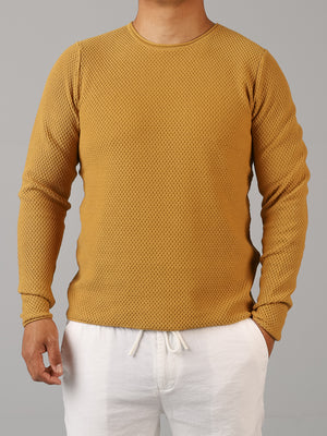 Westin - Honeycomb knit cotton long-sleeve sweater
